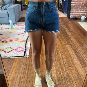 American Apparel The High Waisted Jean short cutoffs